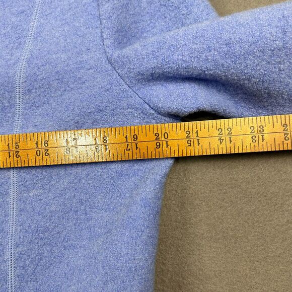 Lands End Wool Blazer Coat Jacket Size 12 Blue Fleece Pockets Buttons - Picture 10 of 11